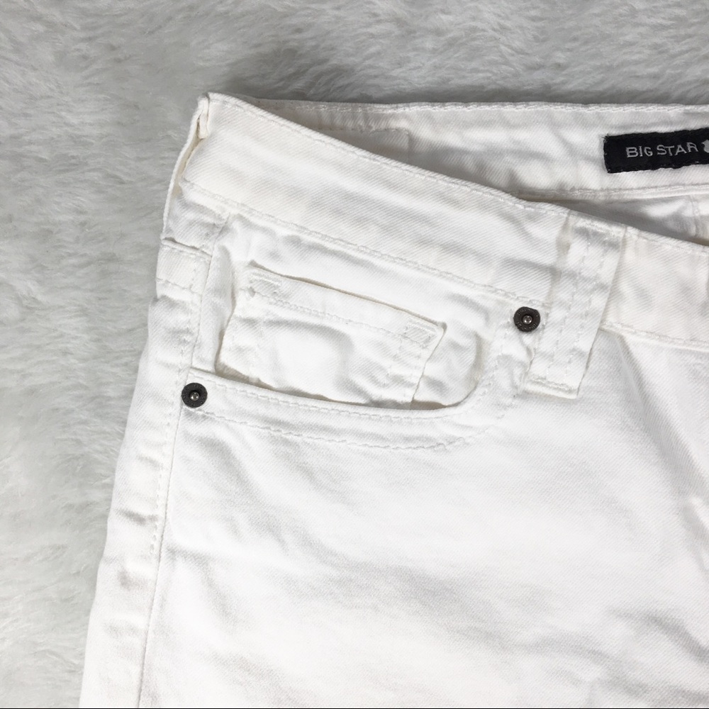 Big Star Rikki Low Rise White Cutoff Jean Shorts - Picture 4 of 8